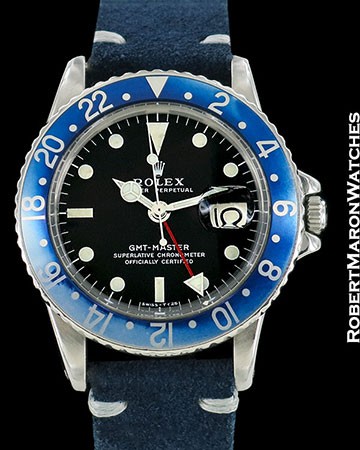 ROLEX VINTAGE 1675 GMT MASTER "BLUEBERRY" BLUE BEZEL 1965