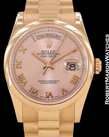 ROLEX DAY DATE PRESIDENT 118205 18K ROSE AUTOMATIC BOX PAPERS