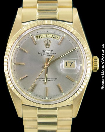 ROLEX VINTAGE DAY DATE PRESIDENT 1803 18K AUTOMATIC GREY DIAL 1970