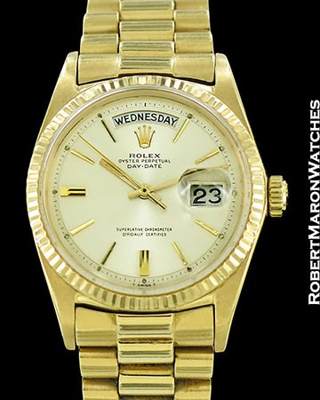 ROLEX VINTAGE DAY DATE PRESIDENT 1803 18K BOX PAPERS 1965