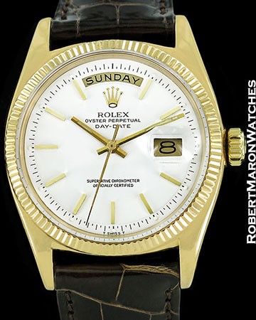 ROLEX VINTAGE DAY DATE PRESIDENT 1803 18K AUTOMATIC WHITE DIAL 1960