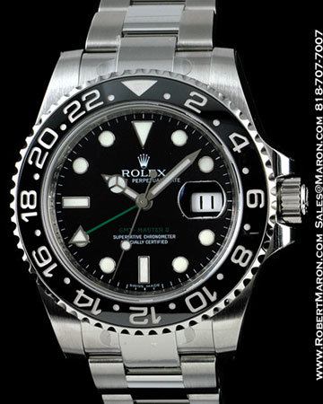 ROLEX GMT-MASTER II 116710 STAINLESS STEEL CERAMIC GREEN OYSTER