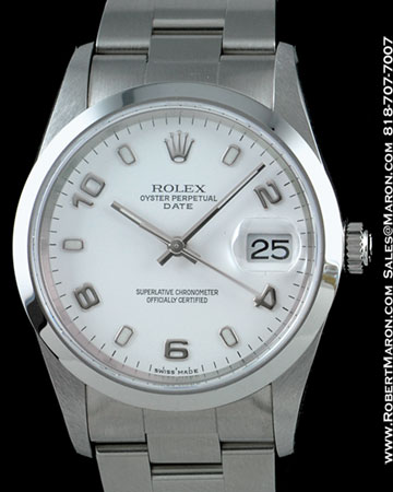 ROLEX OYSTER PERPETUAL DATE STAINLESS STEEL 15200