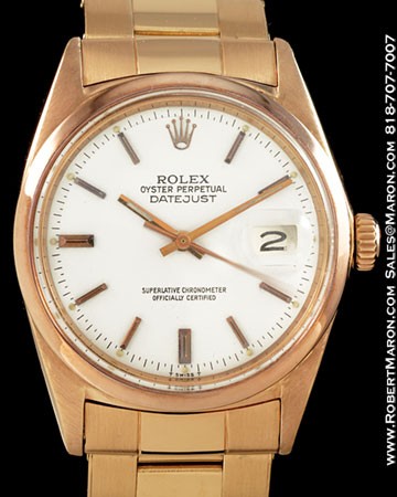 ROLEX 1601 DATEJUST OYSTER PERPETUAL 18K ROSE