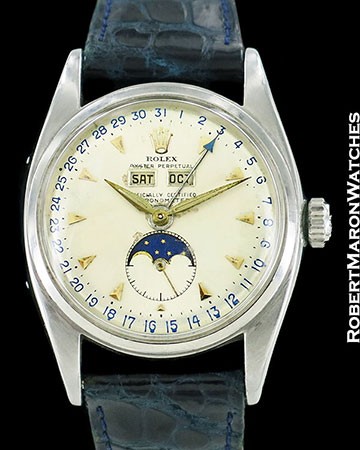 ROLEX 6062 TRIPLE DATE MOONPHASE STEEL AUTOMATIC 1953