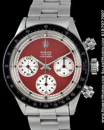 ROLEX VINTAGE 6263 OYSTER COSMOGRAPH DAYTONA PAUL NEWMAN STAINLESS STEEL RED DIAL