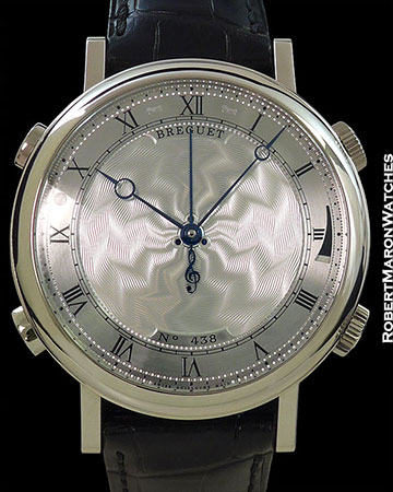 BREGUET LA MUSICALE 7800 CHIMING ALARM AUTOMATIC 48MM 18K WHITE GOLD NEW