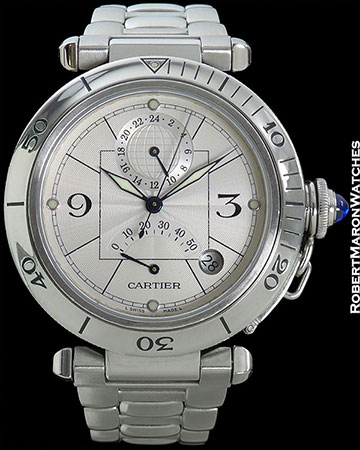 CARTIER PASHA POWER RESERVE DATE AUTOMATIC STEEL