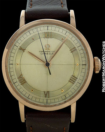 OMEGA 18K ROSE GOLD CHRONOMETER WITH 3-TONE PINK ROMAN DIAL