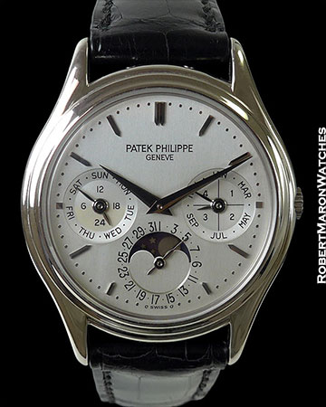 PATEK PHILIPPE 3940G AUTOMATIC PERPETUAL 18K WHITE GOLD BOX PAPERS