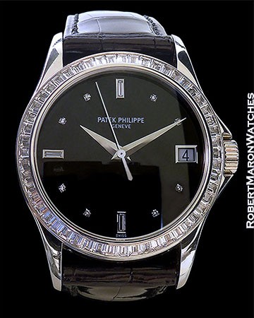 Patek Philippe Ref. 5118P in Platinum with full Baguette diamond dial and bezel - Rare!