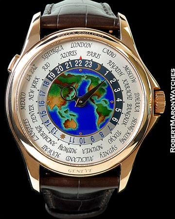 PATEK PHILIPPE 5131R 18K ROSE WORLD TIME CLOISONNE NEW BOX PAPERS