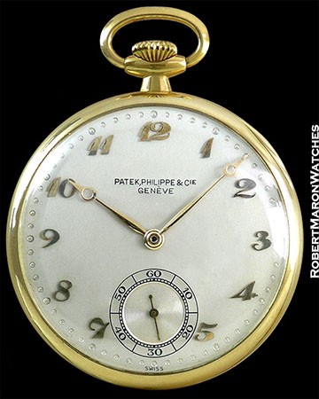 PATEK PHILIPPE POCKET WATCH FEATURING APPLLIED BREGUET NUMBERS 18K CIRCA 1910