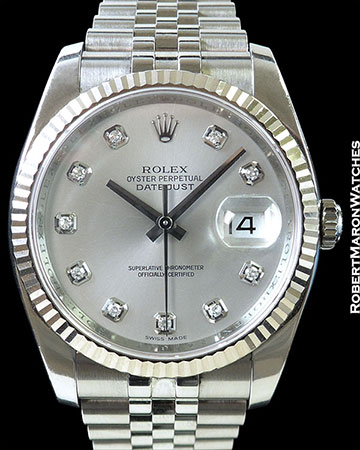 ROLEX DATEJUST 116234 STEEL/18K WHITE GOLD BOX & PAPERS