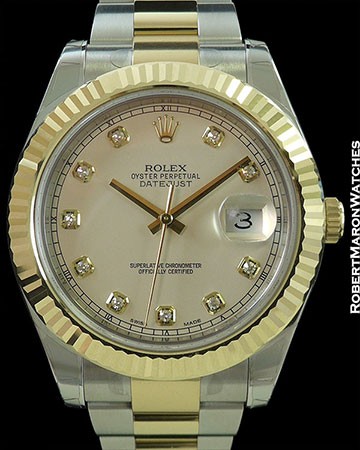 ROLEX 116333 DATEJUST II DIAMOND MARKERS AUTOMATIC STAINLESS & 18K 