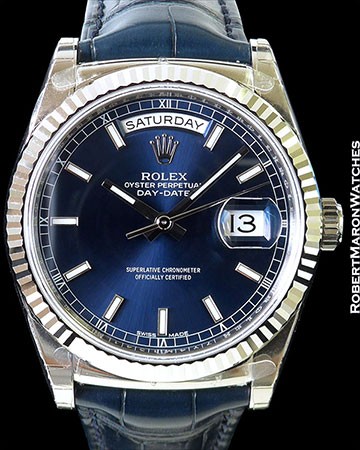 ROLEX 118139 DAY DATE PRESIDENT 18K WHITE GOLD NEW BOX & PAPERS