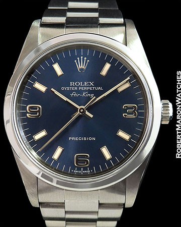 ROLEX AIR KING 14000 STEEL AUTOMATIC BLUE DIAL
