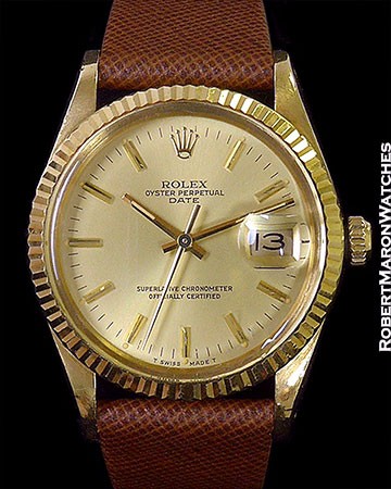 ROLEX BUICK FINAL STRIDE 15038 18K w/ PAPERS 1985