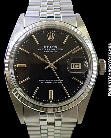 ROLEX 1601 DATEJUST STEEL/18K WHITE GOLD BOX & PAPERS