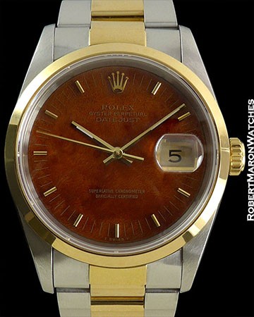 ROLEX DATEJUST 18K/STAINLESS STEEL WOOD DIAL