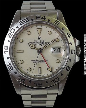 ROLEX 16550 EXPLORER II CREAM DIAL STAINLESS AUTOMATIC