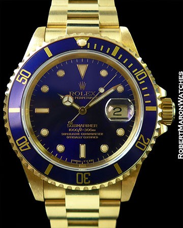 ROLEX 16618 18K SUBMARINER NEW OLD STOCK BOX & PAPERS