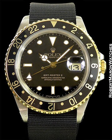 ROLEX 16713 GMT MASTER II 18K YG & STAINLESS STEEL AUTOMATIC
