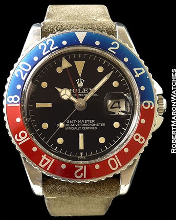 ROLEX 1675 GMT GILT GLOSS ! EXCLAMATION CHAPTER DIAL STEEL