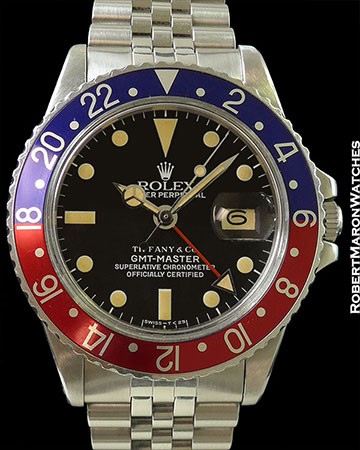 ROLEX 1675 GMT MASTER TIFFANY & CO STEEL AUTOMATIC