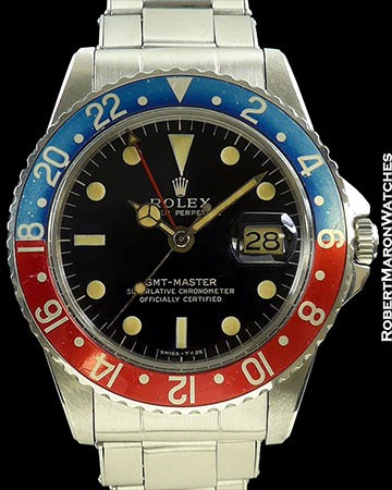 ROLEX GMT 1675 POINTED CROWN GUARDS GILT TROPICAL DIAL