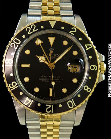 ROLEX 16753 GMT MASTER UNPOLISHED 18K & STAINLESS AUTOMATIC