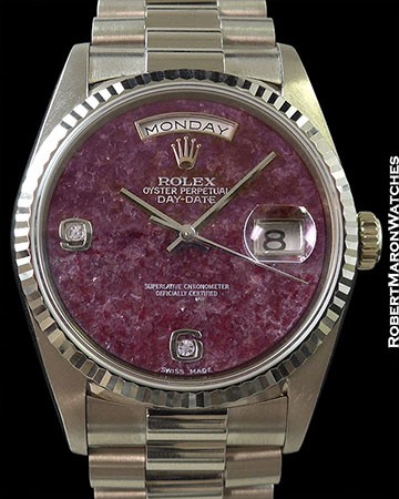 ROLEX 18239 DAY DATE PRESIDENT GROSSULAR DIAL WITH DIAMOND MARKERS AUTOMATIC