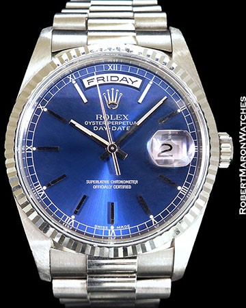 ROLEX 18239 DAY DATE PRESIDENT AUTOMATIC 18K WHITE GOLD