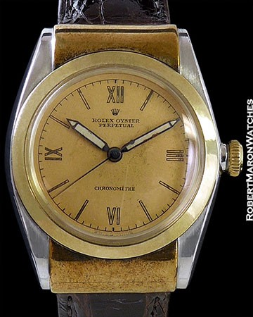 ROLEX 3065 BUBBLEBACK OYSTER PERPETUAL HOODED LUGS 18k & SS AUTOMATIC