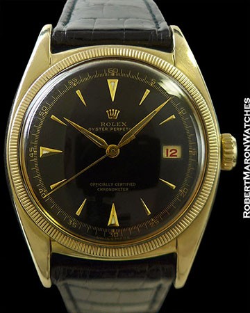 ROLEX 6075 OYSTER PERPETUAL OVETTONE 18K AUTOMATIC BIG BUBBLE BACK
