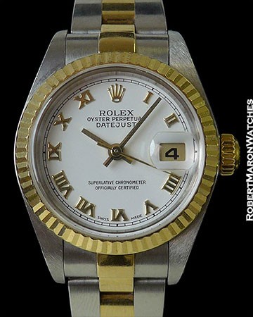 ROLEX 79173 DATEJUST 18K YG & STAINLESS FLUTED BEZEL AUTOMATIC