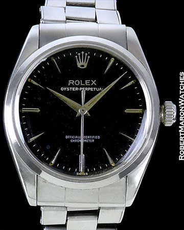 ROLEX OYSTER PERPETUAL BLACK GLOSS DIAL STEEL