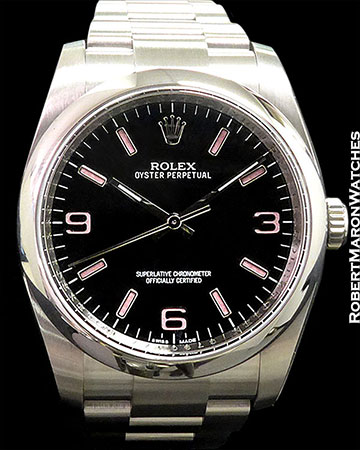 ROLEX 116000 OYSTER PERPETUAL STEEL AUTOMATIC PINK MARKERS NEW