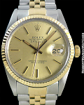 ROLEX 1601 DATEJUST 18K/STAINLESS STEEL BOX/PAPERS
