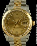 ROLEX DATEJUST TWO-TONE STAINLESS STEEL/18K YELLOW GOLD 116203