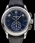 PATEK PHILIPPE 5905P PLATINUM ANNUAL CALENDAR FLYBACK CHRONOGRAPH 42MM BLUE DIAL NEW BOX & PAPERS