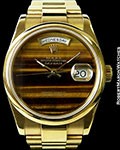 ROLEX 118208 DAY DATE PRESIDENT 18K AUTOMATIC TIGERS EYE