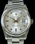 ROLEX 118209 DAY DATE PRESIDENT 18K WHITE GOLD PINBALL DIAL BOX & PAPERS