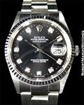 Rolex Ref. 16234 in Stainless with factory original rare blk diamond dial!  B/P