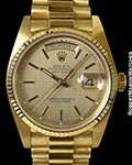 ROLEX 18038 DAY DATE PRESIDENT UNPOLISHED 18K HOUNDSTOOTH DIAL BOX & PAPERS 