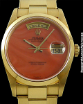 ROLEX REF 18208 DAY-DATE RARE CORAL DIAL 18K