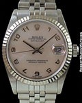 ROLEX LADY'S 31MM DATEJUST ARABIC MOTHER OF PEARL DIAL STEEL
